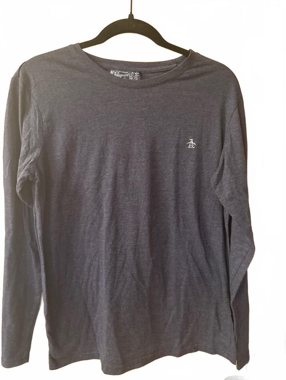 Penguin by Munsingwear Men's Long Sleeve Navy T-Shirt with Penguin Logo